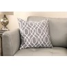 Frances Contemporary Decorative Feather and Down Throw Pillow In Gray Jacquard Fabric - Lifestyle