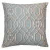 Frances Contemporary Decorative Feather and Down Throw Pillow In Sea Jacquard Fabric