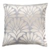 Gisela Contemporary Decorative Feather and Down Throw Pillow In Silver Jacquard Fabric