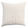 Laguna Contemporary Decorative Feather and Down Throw Pillow In White Applique Embroidery Fabric