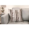 Murray Contemporary Decorative Feather and Down Throw Pillow In Stone Jacquard Fabric - Lifestyle