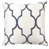Paxton Contemporary Decorative Feather and Down Throw Pillow In Cobalt Jacquard Fabric