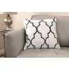 Paxton Contemporary Decorative Feather and Down Throw Pillow In Cobalt Jacquard Fabric - Lifestyle
