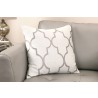 Paxton Contemporary Decorative Feather and Down Throw Pillow In Light Gray Jacquard Fabric - Lifestyle