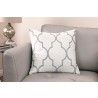 Paxton Contemporary Decorative Feather and Down Throw Pillow In Sea Foam Jacquard Fabric - Lifestyle