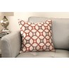Roxbury Contemporary Decorative Feather and Down Throw Pillow In Coral Jacquard Fabric - Lifestyle