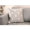 Warren Contemporary Decorative Feather and Down Throw Pillow In Gray Jacquard Fabric - Lifestyle