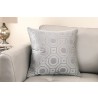 Warren Contemporary Decorative Feather and Down Throw Pillow In Mist Jacquard Fabric - Lifestyle