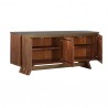 Armen Living Picadilly 4 Door Sideboard Buffet in Acacia Wood and Concrete Open