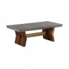 Armen Living Picadilly Rectangle Coffee Table in Acacia Wood and Concrete