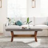 Armen Living Picadilly Rectangle Coffee Table in Acacia Wood and Concrete