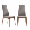Armen Living Parker Mid-Century Dining ChairIin Walnut Finish And Gray Fabric - Set of 2 01
