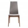 Parker Mid-Century Dining Chair in Walnut Finish and Gray Fabric - Front