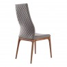 Parker Mid-Century Dining Chair in Walnut Finish and Gray Fabric - Back Angle