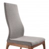 Parker Mid-Century Dining Chair in Walnut Finish and Gray Fabric - Close-Up