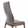 Parker Mid-Century Dining Chair in Walnut Finish and Gray Fabric - Back Angle