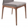 Parker Mid-Century Dining Chair in Walnut Finish and Gray Fabric - Seat Close-Up