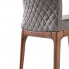 Parker Mid-Century Dining Chair in Walnut Finish and Gray Fabric - Back Angle Close-Up