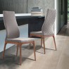 Parker Mid-Century Dining Chair in Walnut Finish and Gray Fabric - Lifestyle Set of 2