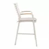 Armen Living Portals Outdoor Patio Aluminum Barstool In Light Matte Sand With Natural Teak Wood Accent In Beige 01 - Armen Living Portals Outdoor Patio Aluminum Barstool In Light Matte Sand With Natural Teak Wood Accent In Beige 01