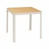 Armen Living Portals Outdoor Square Bar Table In Light Matte Sand With Natural Teak Wood Top In Beige 03 - Armen Living Portals Outdoor Square Bar Table In Light Matte Sand With Natural Teak Wood Top In Beige 03