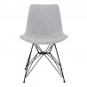 Armen Living Palmetto Contemporary Dining Chair In Gray Fabric With Black Metal Legs 01