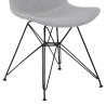 Armen Living Palmetto Contemporary Dining Chair In Gray Fabric With Black Metal Legs 05