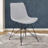 Armen Living Palmetto Contemporary Dining Chair In Gray Fabric With Black Metal Legs