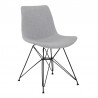 Armen Living Palmetto Contemporary Dining Chair In Gray Fabric With Black Metal Legs 03