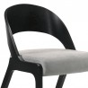 Armen Living Polly Mid-Century Gray Upholstered Dining Chairs In Black Finish - Set of 2 04