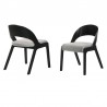Armen Living Polly Mid-Century Gray Upholstered Dining Chairs In Black Finish - Set of 2 02
