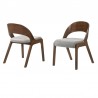 Armen Living Polly Mid-Century Upholstered Dining Chairs In Walnut Finish - Set of 2 01