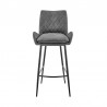 Armen Living Panama Counter Height / Bar Height Bar Stool In Charcoal Fabric And Black Finish 002