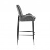 Armen Living Panama Counter Height / Bar Height Bar Stool In Charcoal Fabric And Black Finish 004