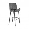 Armen Living Panama Counter Height / Bar Height Bar Stool In Charcoal Fabric And Black Finish 003