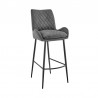 Armen Living Panama Counter Height / Bar Height Bar Stool In Charcoal Fabric And Black Finish 001