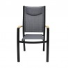 Armen Living Panama Outdoor Black Aluminum Stacking Dining Chair In Dark Grey - Set of 2 06