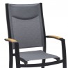 Armen Living Panama Outdoor Black Aluminum Stacking Dining Chair In Dark Grey - Set of 2 07