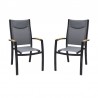 Armen Living Panama Outdoor Black Aluminum Stacking Dining Chair In Dark Grey - Set of 2 03