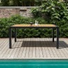 Armen Living Panama Outdoor Black Aluminum Rectangular Dining Table