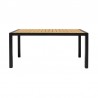 Armen Living Panama Outdoor Black Aluminum Rectangular Dining Table Front