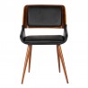 Panda Mid-Century Dining Chair in Walnut Finish and Black Faux Leather 01