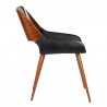 Panda Mid-Century Dining Chair in Walnut Finish and Black Faux Leather 03
