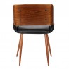 Panda Mid-Century Dining Chair in Walnut Finish and Black Faux Leather 04
