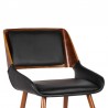 Panda Mid-Century Dining Chair in Walnut Finish and Black Faux Leather 06