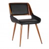Panda Mid-Century Dining Chair in Walnut Finish and Black Faux Leather 02