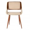 Panda Mid-Century Dining Chair in Walnut Finish and Brown Fabric 02