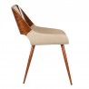 Panda Mid-Century Dining Chair in Walnut Finish and Brown Fabric 03