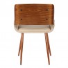 Panda Mid-Century Dining Chair in Walnut Finish and Brown Fabric0 5