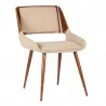 Panda Mid-Century Dining Chair in Walnut Finish and Brown Fabric 01